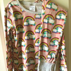 Mini Boden rainbow sheep pajama set 8Y